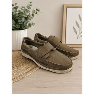 Boca Classics Men's 11W Tan Boat Deck Casual Comfort Shoes Hook Loop